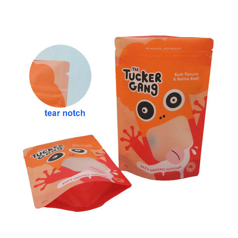 Customer Made Plastic Food Pacakging Bags Zipper Top Moisture Proof Window  Tear Notch Snacks Pet Food Stand up Pouches - China Doypack Pouch, Mylar  Bags