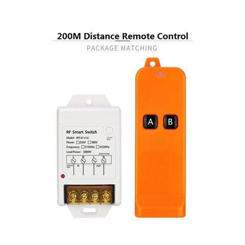 Interruptor de control remoto 1CH RF, juego de transmisor y receptor para motor, electrodomésticos y bomba