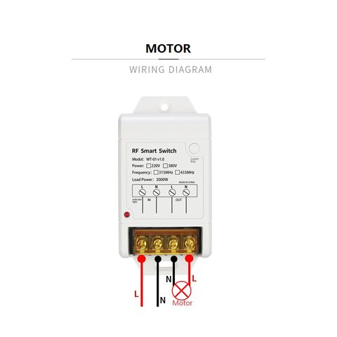 Interruptor de control remoto 1CH RF, juego de transmisor y receptor para motor, electrodomésticos y bomba