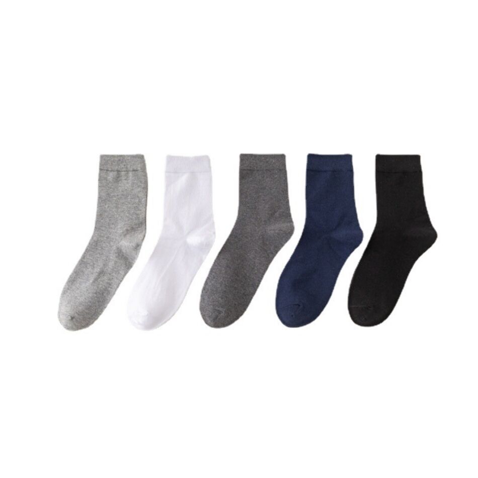 Casual Autumn Winter New Men Socks Solid Color Happy Socks Fashion  Embroidered Letter Combed Cotton Socks