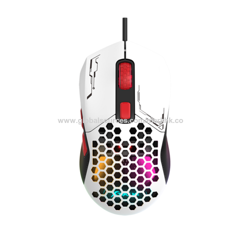 High Quality Lightweight Wired RGB Gamer Mouse 7200DPI Honeycomb Shell  Ergonomic For Computer Laptop PC Desktop Black White Pink