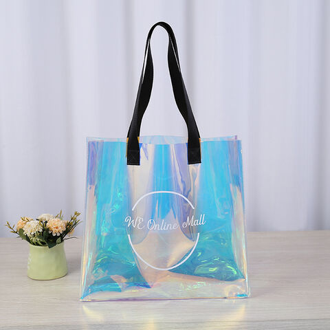 Grand sac banane transparent irisé holographique - sac banane PVC