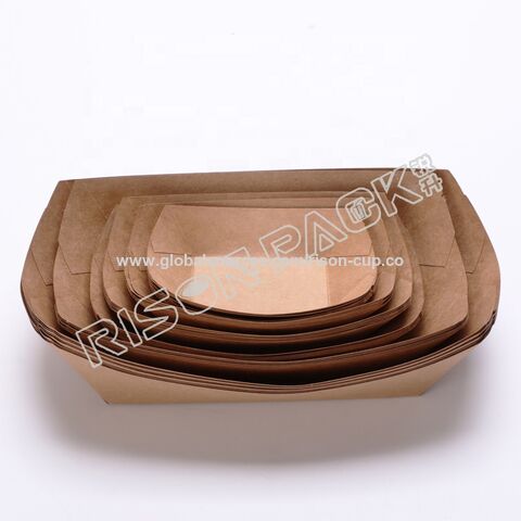 Buy Wholesale China High-capacity Big Paper Food Tray Kraft Boat Box  Takeaway Food Packaging Paper Box Handheld Sushi Lunch Paper Food Container  & Food Packaging Paper Box at USD 0.0325