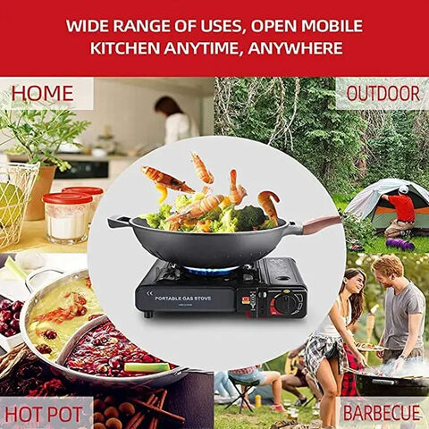 Comprar Estufa de doble uso para acampar, barbacoa, cocina, senderismo,  cocina al aire libre, quemador de Gas butano, caldera para fiesta