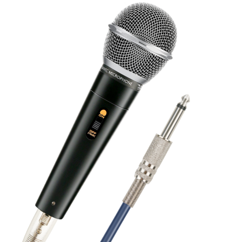 Microphone dynamique filaire portable tenu dans la main avec voix