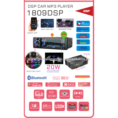 Buy Wholesale China Factory Direct Sales Fix Panel One Din Car Mp3 Dsp  Player Eq/app/fm/am/bluetooth/usb/tf/sd & Car Player at USD 17.2