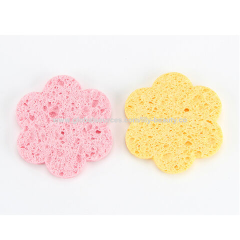 50 Pieces Heart Shape Sponges Compressed Natural Sponge Scrub Sponge for  Cleansing Exfoliating and Makeup Removal (Pink, Yellow, Blue)