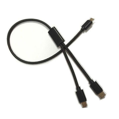 Chargeur voiture 3.5A Cable Rétractable Micro USB et Port USB