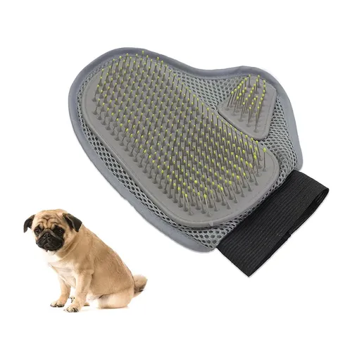 Guante de aseo para mascotas, suave, personalizado y de venta caliente para perros y gatos - Guante de masaje para baño de mascotas