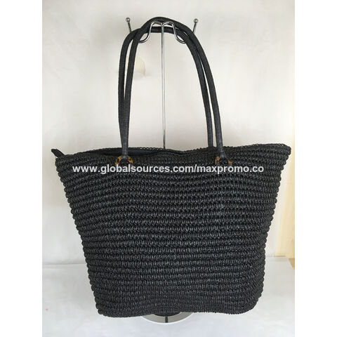 OEM, Prix usine, Sac de plage en papier, Sac de paille de plage design, Sac fourre-tout en paille