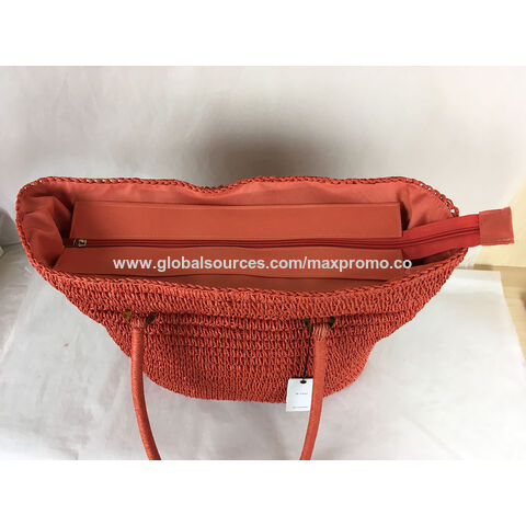OEM, Prix usine, Sac de plage en papier, Sac de paille de plage design, Sac fourre-tout en paille