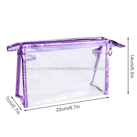 Compre Neceser De Viaje Transparente Con Cremallera, Bolso De Mano