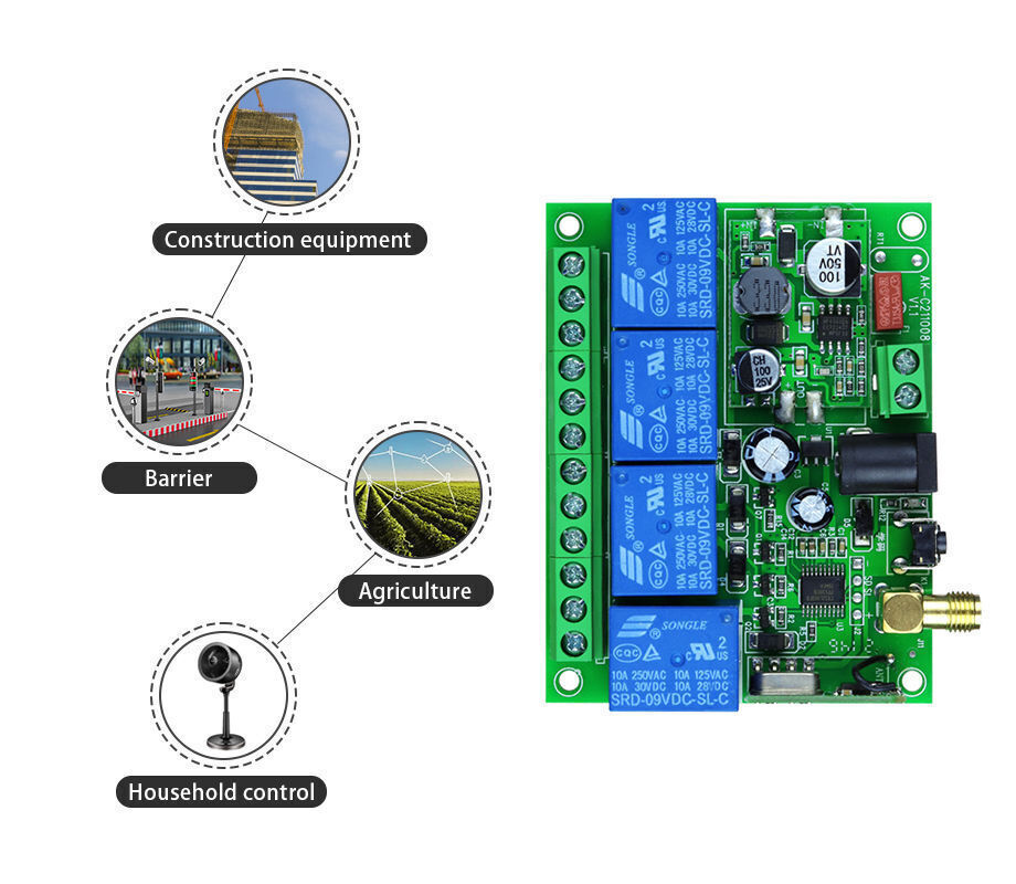 Rf Remote Control Switch Dc12-36v 4 Channels Lighting Control Barriers ...