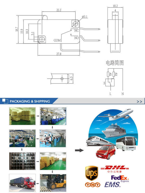 Compre Micro Interruptores Miniatura Al Por Mayor, Hasta 5a/10a/16a125 ...