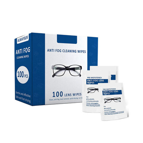 100pcs, Eyeglass Cleaner Lens Wipes, Eye Glasses Cleaner Wipes,  Pre-Moistened Individually Wrapped Wipes, Non-Scratching,  Non-Streaking,Anti-fog, Safe