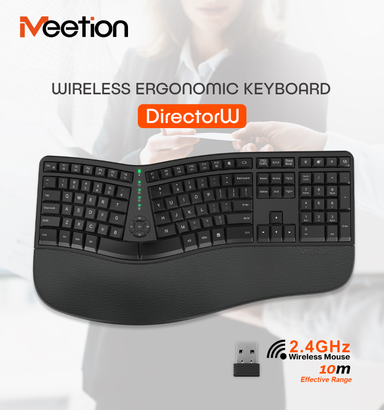 Buy Wholesale China Meetion Mt-directorw Split Keyboard Layout Wireless ...