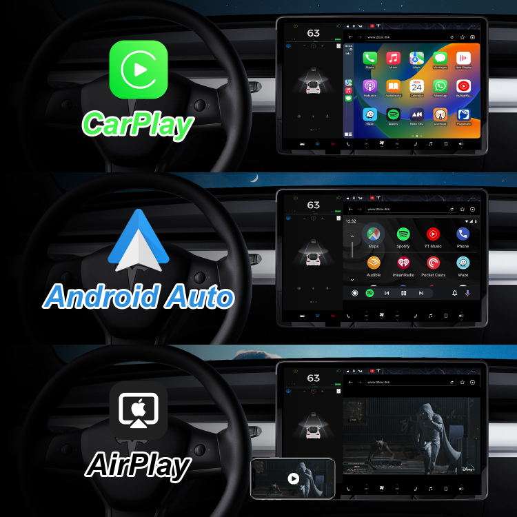 Apple Carplay & Android Auto Wifi Multimedia Box For Tesla Model S 3 X Y