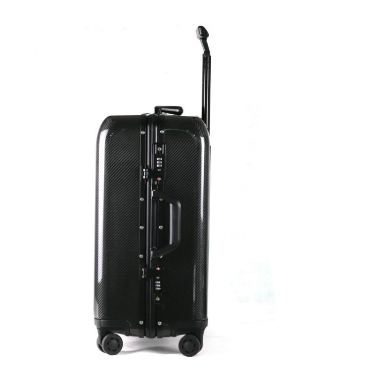 Carbon-fiber Suitcase With Aluminum Frame Large-capacity Business Rolling Luggage
