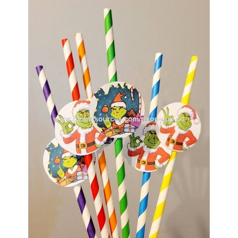 Pailles en Papier Jetables Écologiques Biodégradables de Haute Qualité pour Fêtes, Emballées Individuellement, avec Cuillère - Vente en Gros
