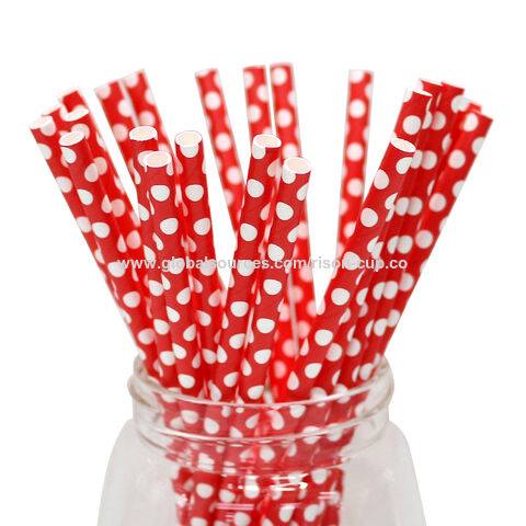 Pailles en Papier Jetables Écologiques Biodégradables de Haute Qualité pour Fêtes, Emballées Individuellement, avec Cuillère - Vente en Gros