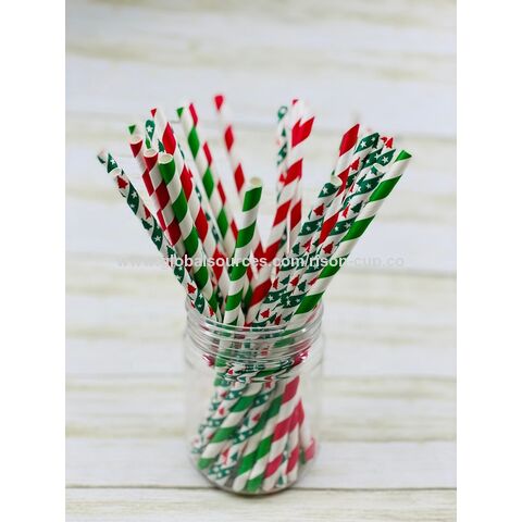 Pailles en Papier Jetables Écologiques Biodégradables de Haute Qualité pour Fêtes, Emballées Individuellement, avec Cuillère - Vente en Gros