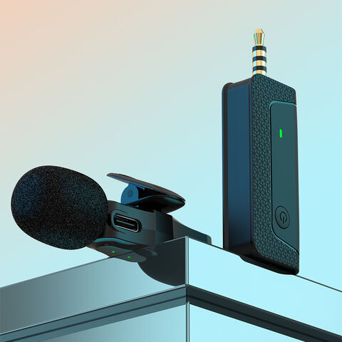 Micrófono De Solapa Inalámbrico, Plug And Play De 3,5 Mm Con Clip En El  Micrófono 20 Hz-20 KHz Para Grabación De Video Vlog