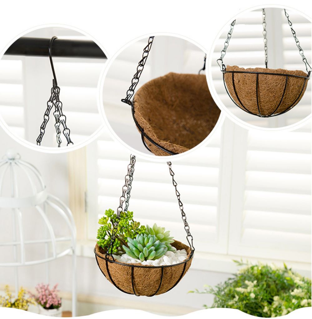 Buy Wholesale China Metal Hanging Basket With Coconut Coir Liner