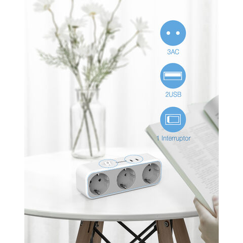 Buy Wholesale China Tessan Eu Flat Socket 5 In 1 With 3 Ac Plugs And 2 Usb  Ports Modern Multiple Outlet For Home Use & Socket at USD 6