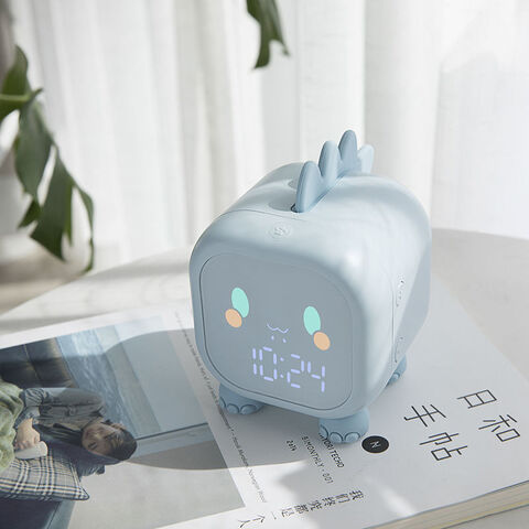  Reloj despertador para niños con dinosaurio, reloj