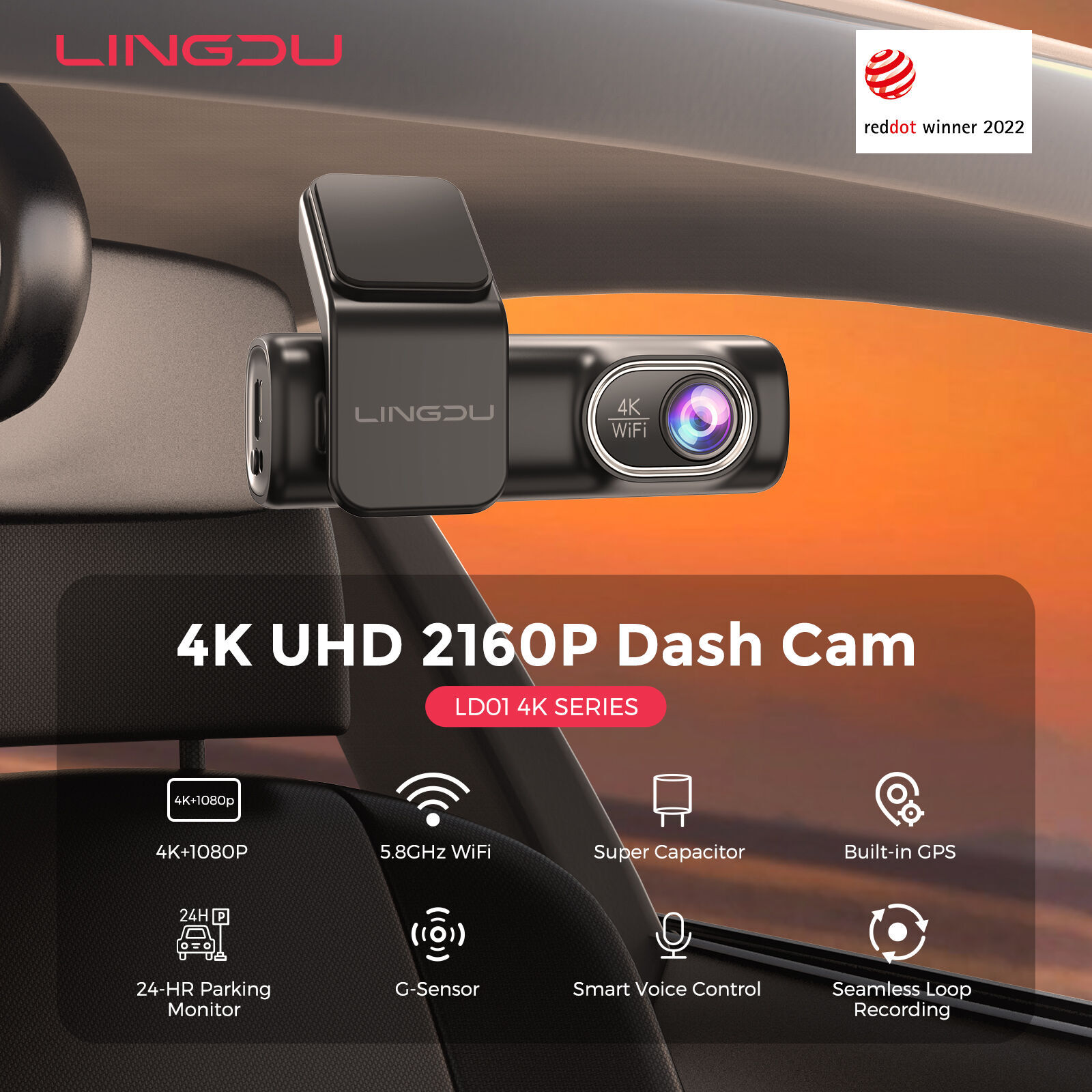 DDPAI Dash Cam Mini 5 2160P 4K UHD 64G DVR Android Car Camera Build-In Wifi  GPS