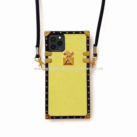 Wholesale Luxury Gold Crocodile Leather Cover for iPhone Cell Phone Case PU  Leather Square Trunk Case for iPhone 13 12 11 From m.