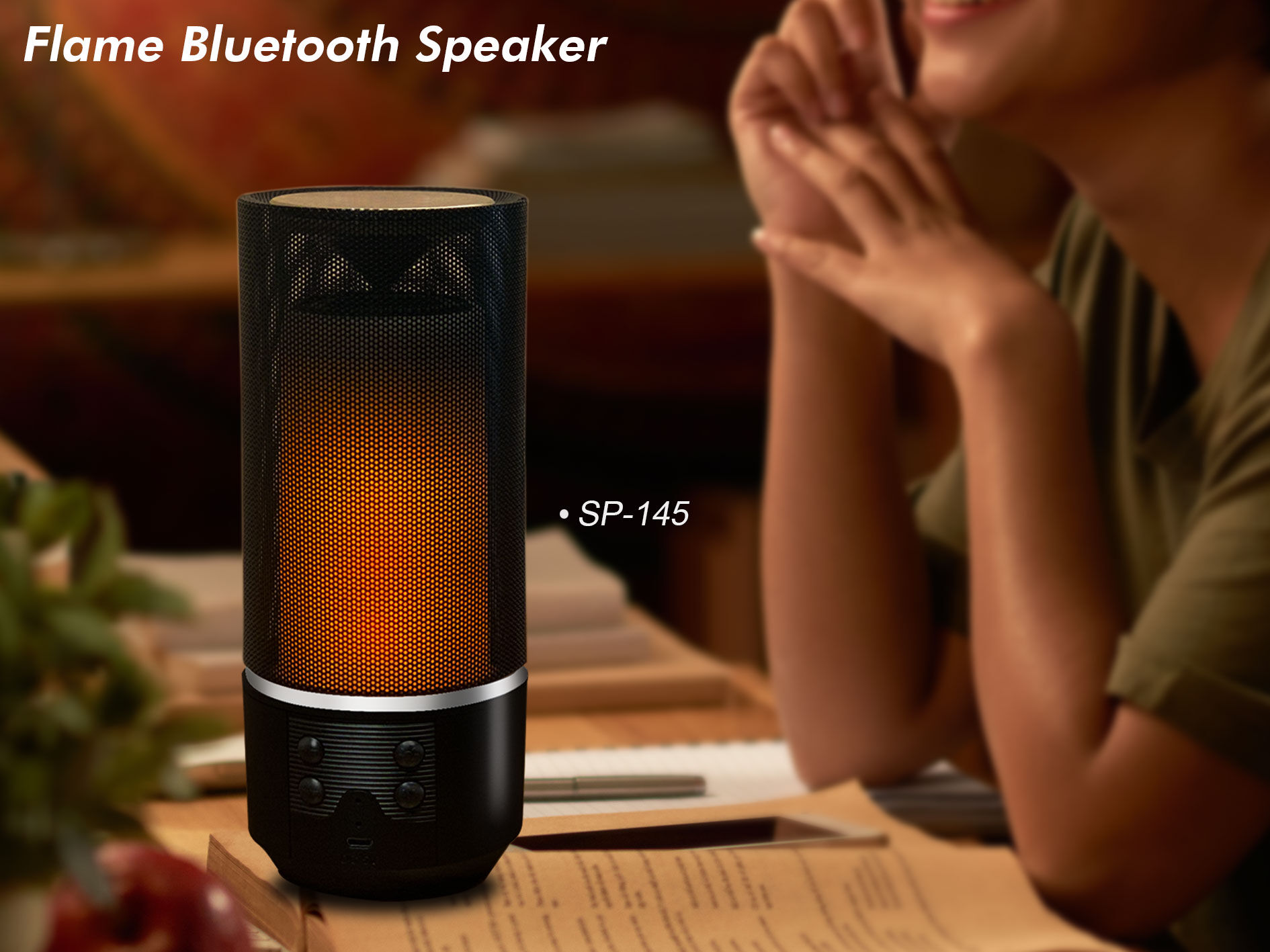 Portable Bluetooth Speaker, Led Flame Torch Atmosphere Wireless - View #3