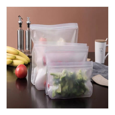 Silicone Food Storage Bag Reusable Stand Up Zip Shut Bag Leakproof  Containers Fresh Bag Food Storage Bag Fresh Wrap Zipper Bag