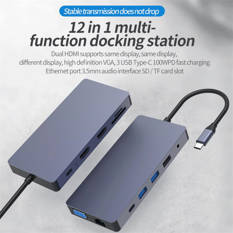 Buy China Wholesale Usb C Docking Station 12 In 1 Usb C Hub Triple ...