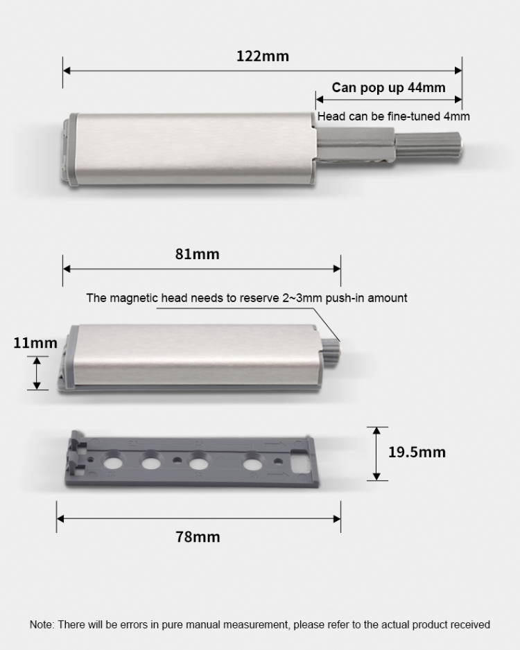 Furniture Hardware Magnetic Rebound Device Push To Open Door Catch For ...