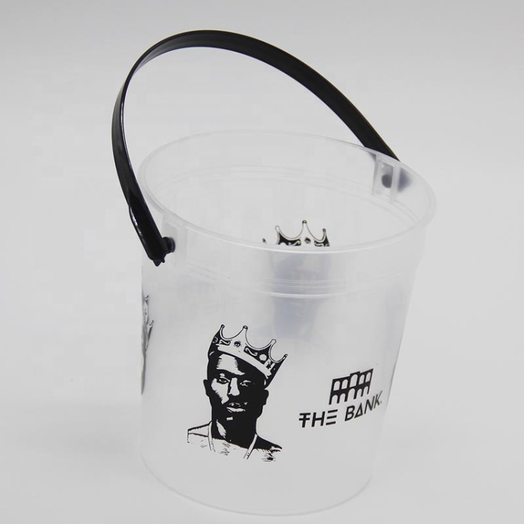 32oz Clear Plastic Buckets with Handle Drink Rum Buckets Parties