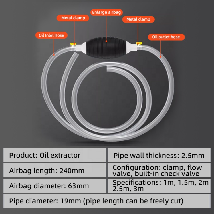Portable Manual Siphon Oil Pump Hand Fuel Pump Car Fuel Tank Sucker Oil Transfer Manual