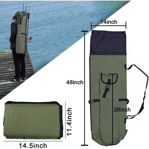 Portable Fishing Rod Bag, Reel Carrier Organizer Durable Folding Oxford  Fabric Tackle Carry Case Bag Waterproof Fishing Rod Case