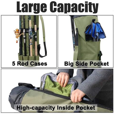 Lixada Portable Fishing Bag Case Fishing Rod and Reel Travel Carry Case Bag Carrier Fishing Pole Gear Tackle Storage Bag, Size: US, Other