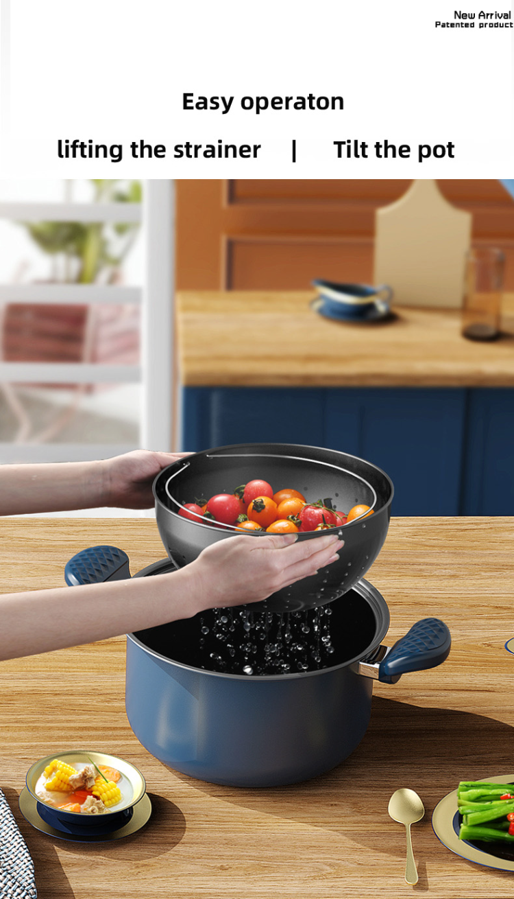 Material Sources Pot New Arrival 6l Multi-function Pasta Soup Pot With Built-in Strainer ...
