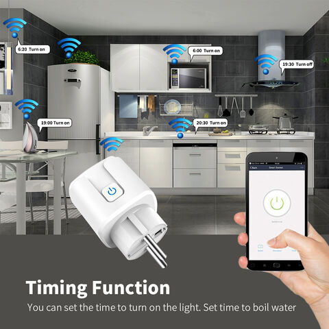 Tuya WiFi Smart Plug 16A/20A EU Smart Socket with Power Monitor Timing  Support