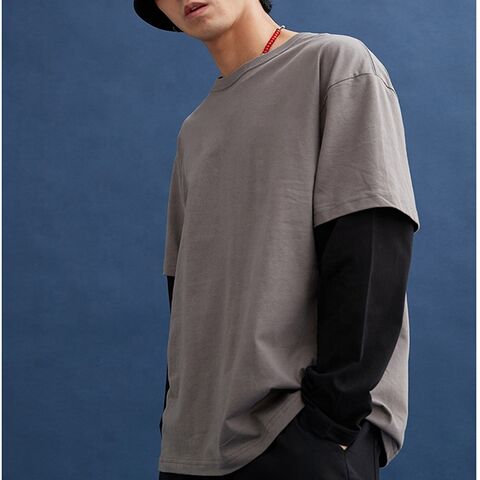 Buy China Wholesale Custom Blank Double Layer Sleeve Tee