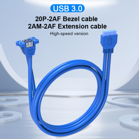 Cable USB 3.0 tipo A macho a hembra tipo A de montaje en panel de 6 pies