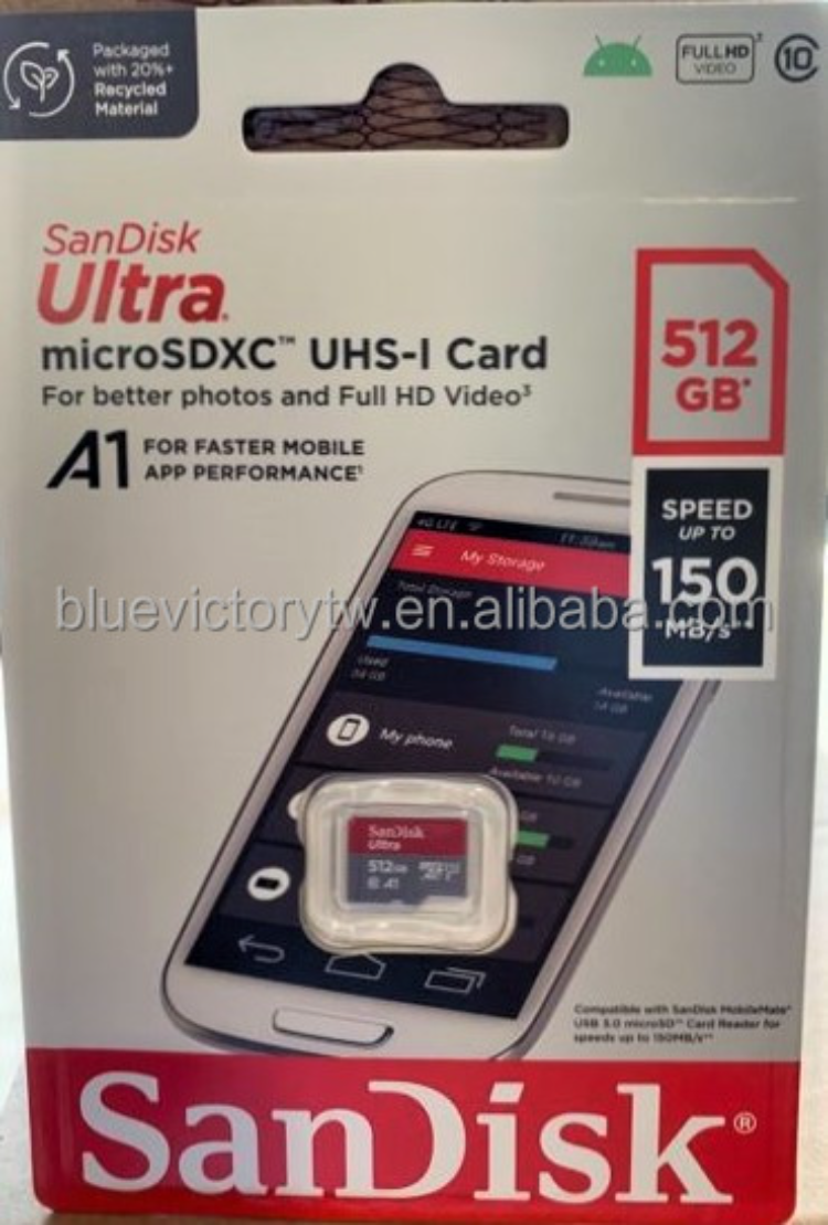 Buy Wholesale China Sandisk 512gb Memory Card 150mb/s, C10, U1, Full Hd ...