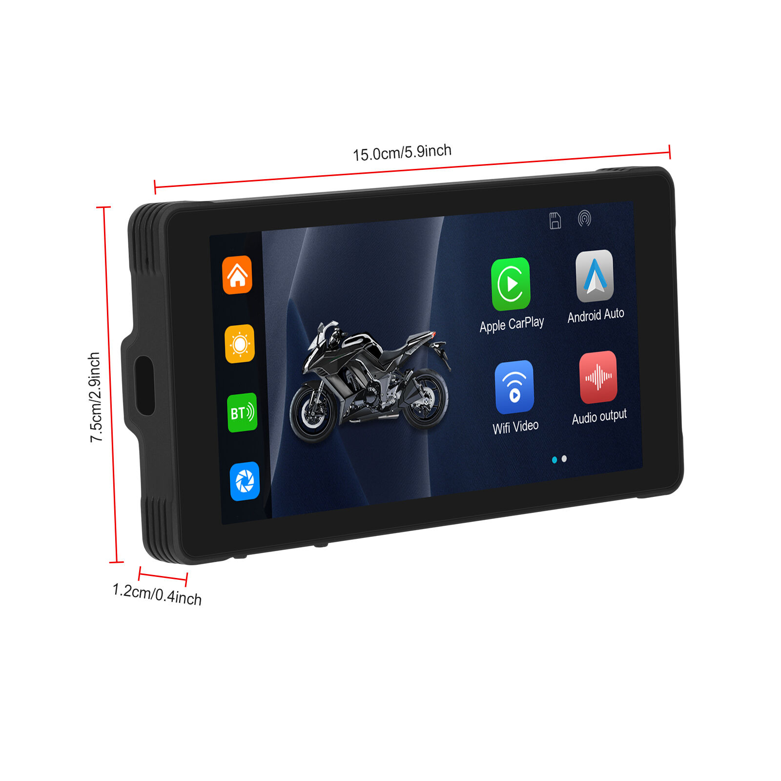 6.8 Foldable Touchscreen Car Display with Apple CarPlay & Android Auto  Support