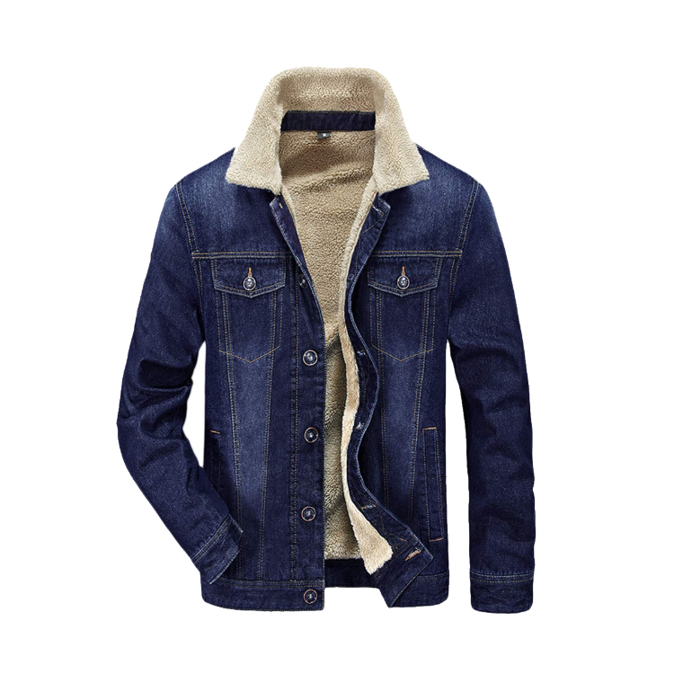 Mens jean jacket outlet with sherpa collar