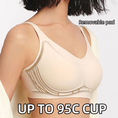 Plus Size Seamless Fitness Bra Invisible Wireless Push Up 95e Cup Hide Back Fat Adjustable With Removable Pad Ladies Sport Bra Explore China Wholesale Pecho Grande Con Ropa Interior Pequena Con