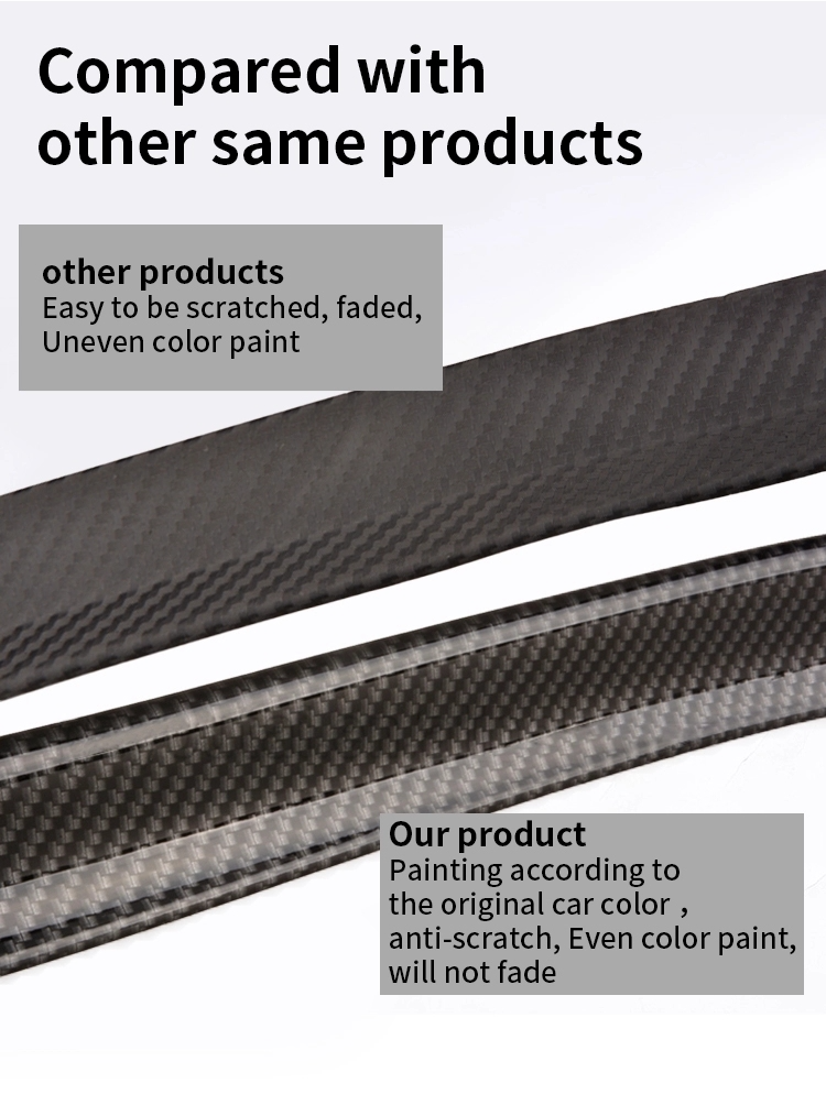 Samurai 4.9Ft/1.5M x 45MM Universal Carbon Fiber Car Rear Roof Trunk Spoiler Wing Lip Sticker main image 1