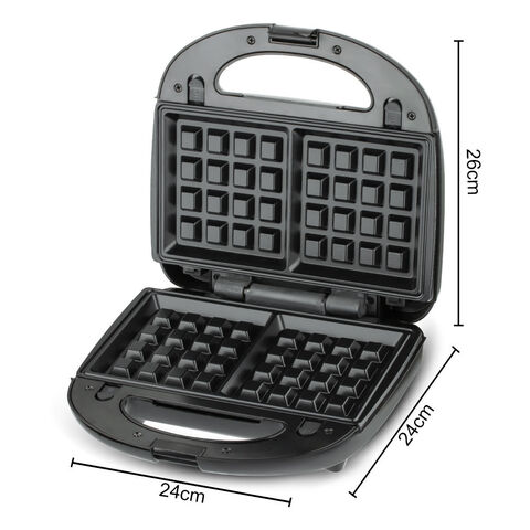 Snack Maker 3-in-1 Sandwich Toaster Waffle Maker Grill Panini Press 750W