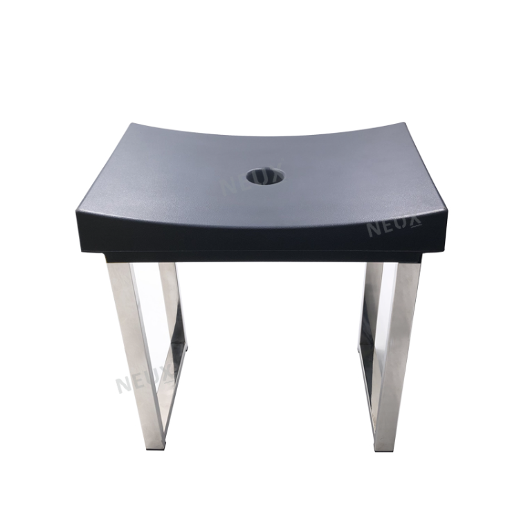 Custom Modern Pu Bathroom Chair Waterproof Black Shower Seats With Legs ...